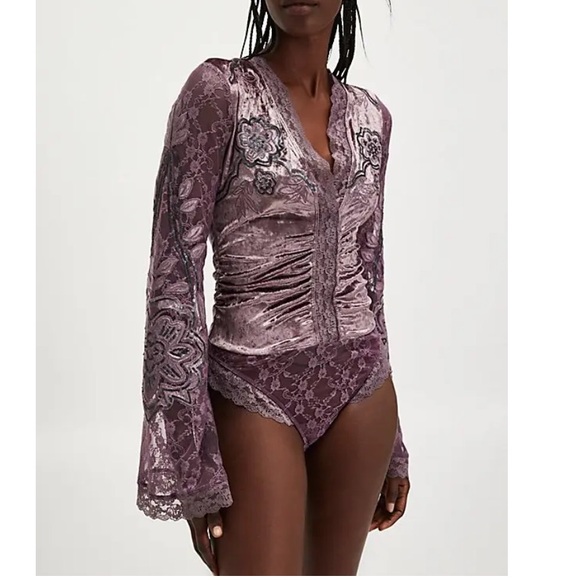 NWOT Free People Night Owl Bodysuit - Picture 1 of 7